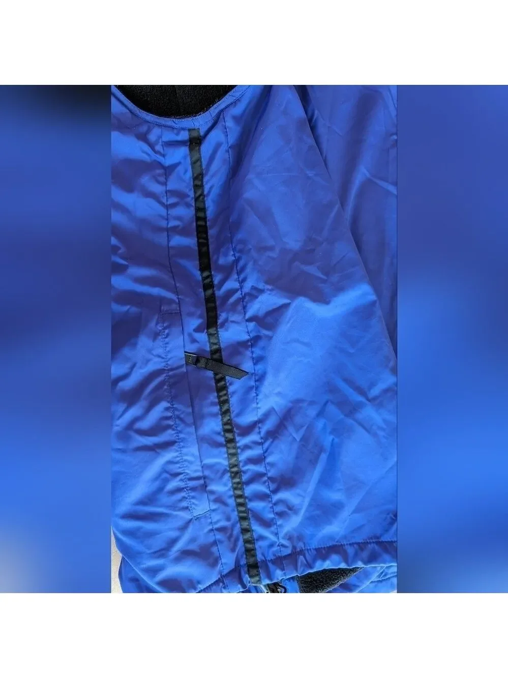REI Vintage Royal Blue w/black Fleece lined Windbreaker vest Size XL